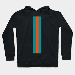 Retro American Football Stripes Miami Teal Orange Hoodie